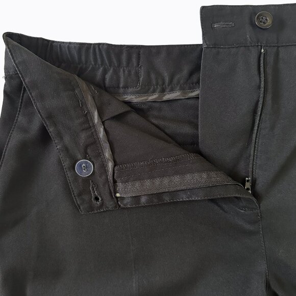 Vintage Talbots Pants 12P Pleated Black Straight Leg Y2K 90s Dk Academia Preppy - Picture 3 of 6